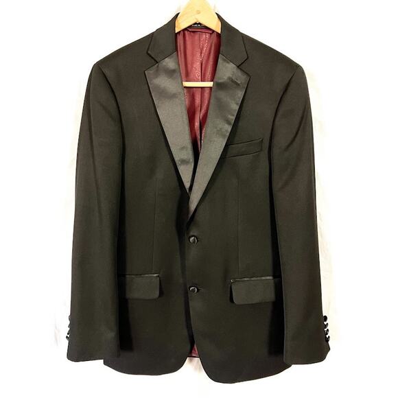 Madison Tuxedo Jacket 2 Button Single Vent Polyester Blend Blazer Men sz 38R - Picture 1 of 7
